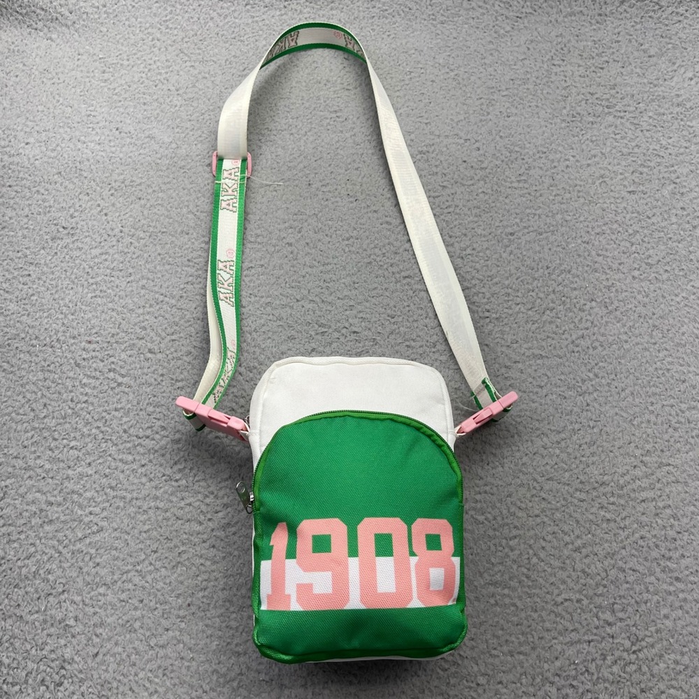 Alpha Kappa Alpha Sorority 1908 AKA Pink‎ & Green Ivy Storehouse Crossbody Bag